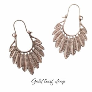 Gold Leaf Drop Earrings