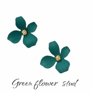 Green Flower Studs