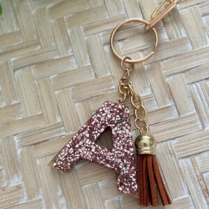 Resin Letter Keyring