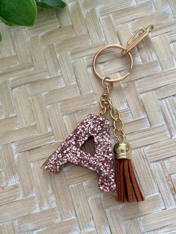 Resin Letter Keyring