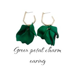 Green Petal Charm Earring
