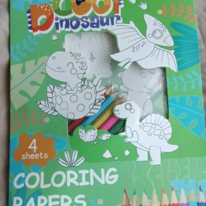 Coloring papers - 4 sheets Cool dinosaurs