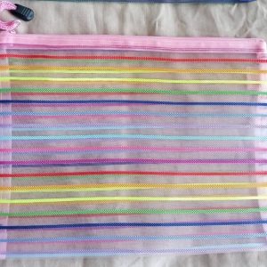 Pencil bag stripes (pink)